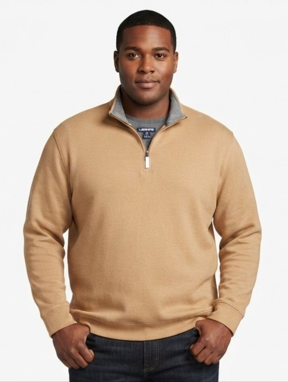 NWT Lands' End Ribbed Quarter Zip Pullover Sweater